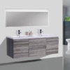 KEETCHEN OSLO 60" DOUBLE SINK GLOSS ASH GREY VANITY - Image 3