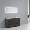 KEETCHEN AUSTIN 60″ DOUBLE SINK DARK GREY OAK 6 DRAWER VANITY - Image 5
