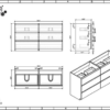 KEETCHEN AUSTIN 60″ DOUBLE SINK GLOSS WHITE 6 DRAWER VANITY - Image 6