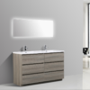 KEETCHEN AUSTIN 60″ DOUBLE SINK GREY OAK 6 DRAWER VANITY - Image 5