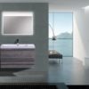 MOB 36" HIGH GLOSS GREY WALL MOUNTED MODERN BATHROOM VANITY WITH REEINFORCED ACRYLIC SINK