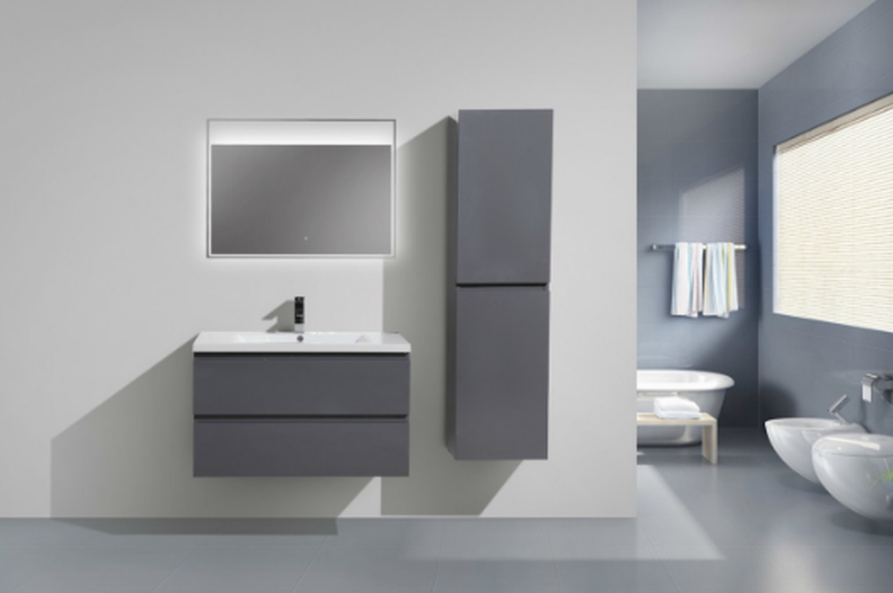 High Gloss Grey Bathroom Vanity Units