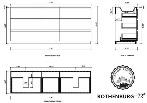 KARTON REPUBLIC ROTHENBURG 72” CHARCOAL FREE STANDING MODERN BATHROOM VANITY - Image 10