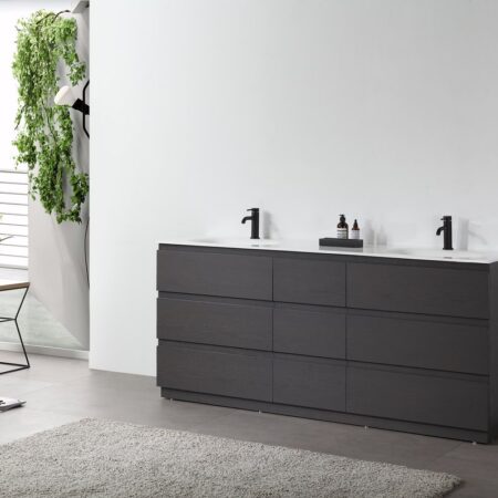 KARTON REPUBLIC ROTHENBURG 72” CHARCOAL FREE STANDING MODERN BATHROOM VANITY - Image 6