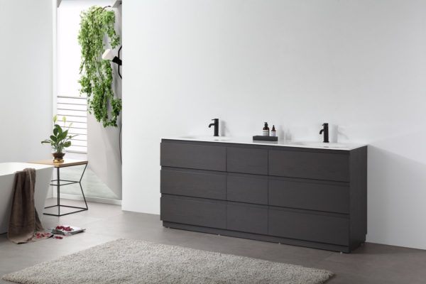 KARTON REPUBLIC ROTHENBURG 72” CHARCOAL FREE STANDING MODERN BATHROOM VANITY - Image 6