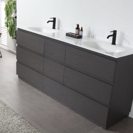 KARTON REPUBLIC ROTHENBURG 72” CHARCOAL FREE STANDING MODERN BATHROOM VANITY - Image 8