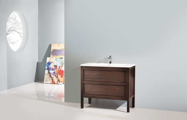 ANNECY 36” DARK WALNUT FREE STANDING MODERN BATHROOM VANITY