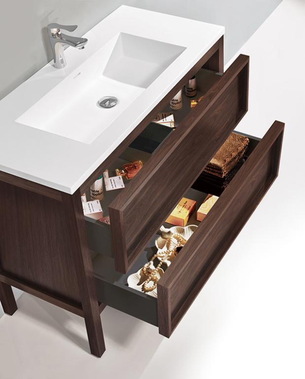 ANNECY 36” DARK WALNUT FREE STANDING MODERN BATHROOM VANITY