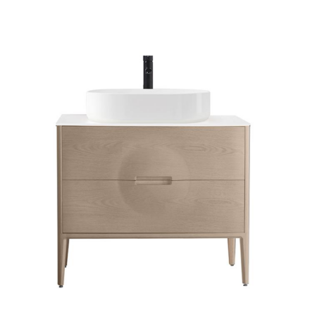 COLMAR 36” WHITEWASH OAK FREE STANDING MODERN BATHROOM VANITY