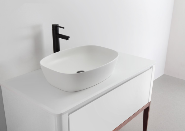 SEBASTIAN 36” GLOSS WHITE DUAL MOUNT MODERN BATHROOM VANITY