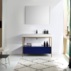 TEXEL 42” NAVY BLUE INDUSTRIAL STYLE FREE STANDING BATHROOM VANITY