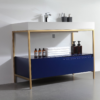 TEXEL 42” NAVY BLUE INDUSTRIAL STYLE FREE STANDING BATHROOM VANITY