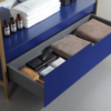 TEXEL 42” NAVY BLUE INDUSTRIAL STYLE FREE STANDING BATHROOM VANITY