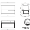 TEXEL 42” NAVY BLUE INDUSTRIAL STYLE FREE STANDING BATHROOM VANITY