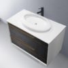 GOREME 42” SMOKE OAK GRAY WALL MOUNT MODERN BATHROOM VANITY
