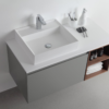 MANAROLA 42” LIGHT GRAY WALL MOUNT MODERN BATHROOM VANITY (OPEN SHELVES)