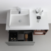 MANAROLA 42” LIGHT GRAY WALL MOUNT MODERN BATHROOM VANITY (OPEN SHELVES)