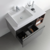 MANAROLA 42” LIGHT GRAY WALL MOUNT MODERN BATHROOM VANITY (OPEN SHELVES)