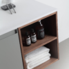 MANAROLA 42” LIGHT GRAY WALL MOUNT MODERN BATHROOM VANITY (OPEN SHELVES)