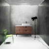 PORTREE 48” WALNUT MID-CENTURY FREE STANDING BATHROOM VANITY