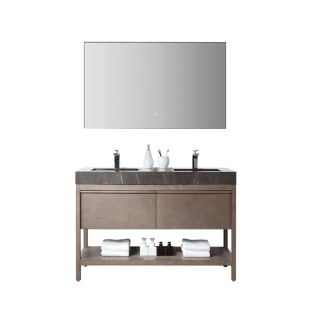 BIBURY 48” CHESTNUT OAK FREE STANDING MODERN BATHROOM VANITY