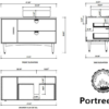 PORTREE 48” MATTE WHITE MID-CENTURY FREE STANDING BATHROOM VANITY