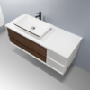GOREME 48” WALNUT/WHITE OAK WALL MOUNT MODERN BATHROOM VANITY