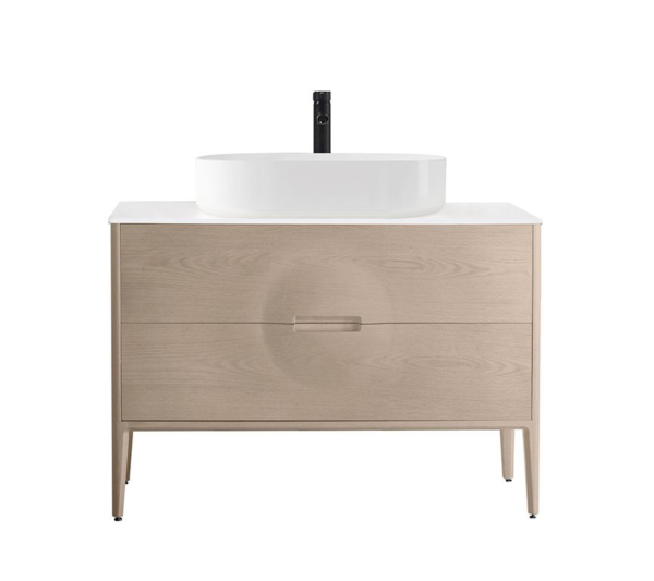 COLMAR 48” WHITEWASH OAK FREE STANDING MODERN BATHROOM VANITY