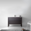 This is an Annecy series 48-inch Charcoal oak finishing free standing bathroom vanity. Simplicity of the design represents the most freshness to our bathroom. Balance is the second main spirit of this design element. Each balancing and equaling design gives peacefully relaxation to this product line.