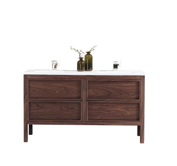 ANNECY 55” DARK WALNUT FREE STANDING MODERN BATHROOM VANITY