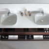 SINTRA 55” DARK WALNUT OAK WALL MOUNTED MODERN BATHROOM VANITY