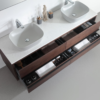 SINTRA 55” DARK WALNUT OAK WALL MOUNTED MODERN BATHROOM VANITY