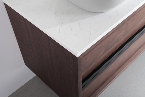 SINTRA 55” DARK WALNUT OAK WALL MOUNTED MODERN BATHROOM VANITY