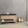 BIBURY 60” WHITEWASH OAK FREE STANDING MODERN BATHROOM VANITY
