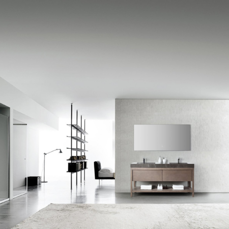 BIBURY 60” CHESTNUT OAK FREE STANDING MODERN BATHROOM VANITY