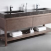 BIBURY 60” CHESTNUT OAK FREE STANDING MODERN BATHROOM VANITY