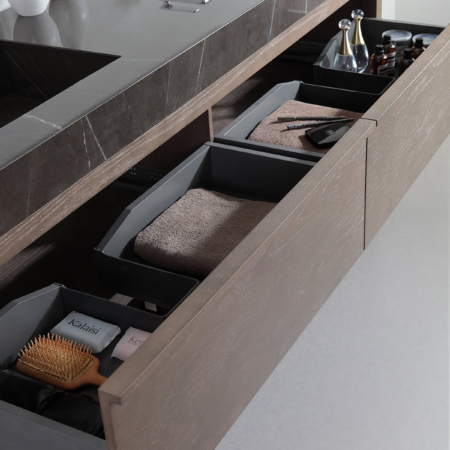 BIBURY 60” CHESTNUT OAK FREE STANDING MODERN BATHROOM VANITY