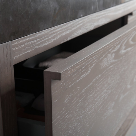 BIBURY 60” CHESTNUT OAK FREE STANDING MODERN BATHROOM VANITY