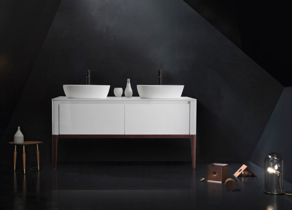 SEBASTIAN 60” GLOSS WHITE DUAL MOUNT MODERN BATHROOM VANITY