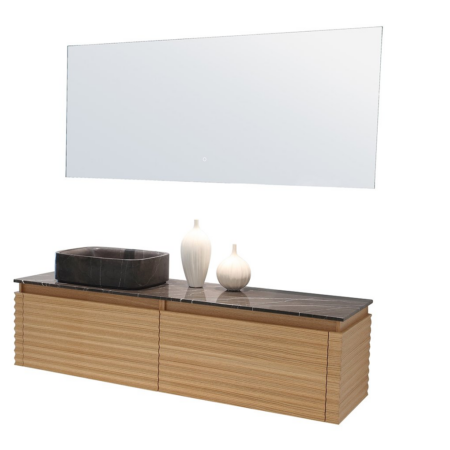 OCALA 60” MAPLE WALL MOUNT MODERN BATHROOM VANITY