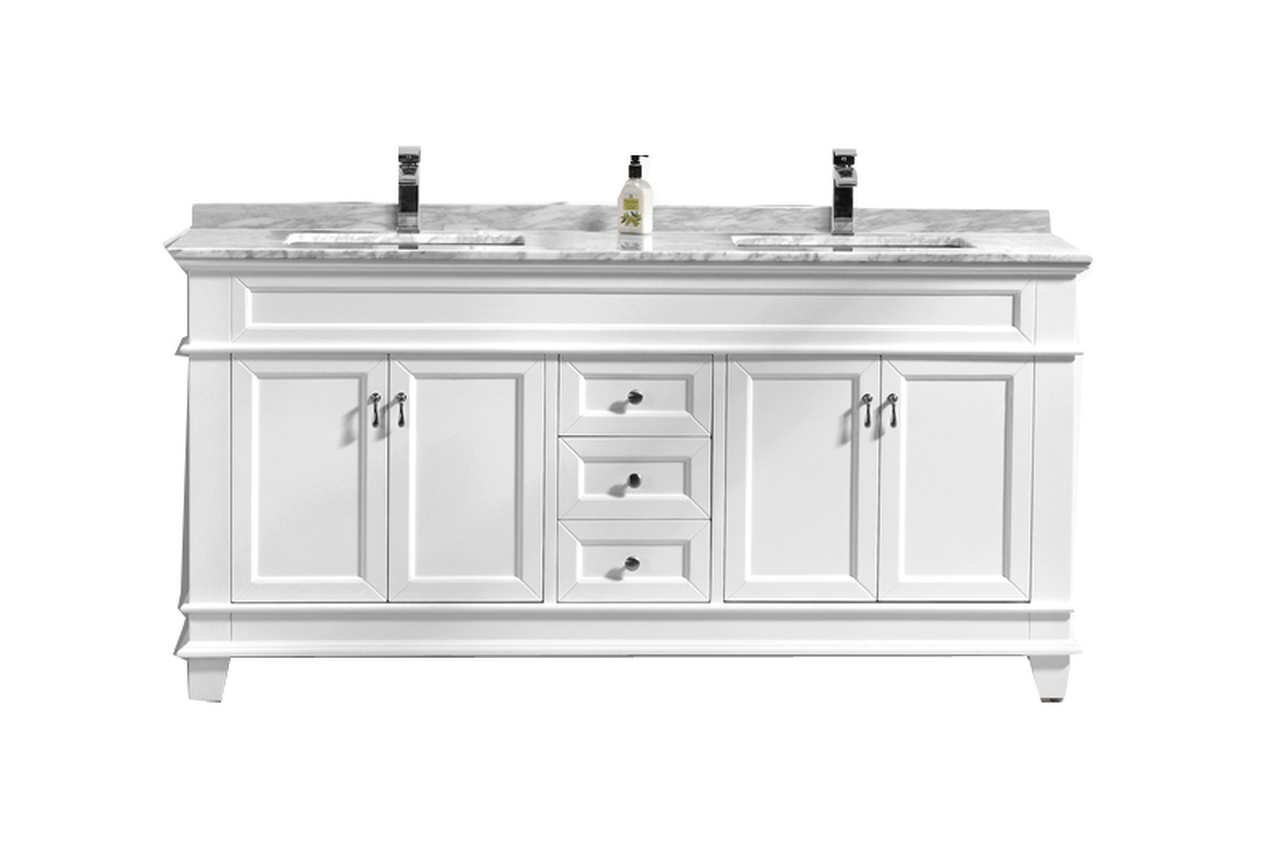 72 Double Sink White Bathroom Vanity Keetchen