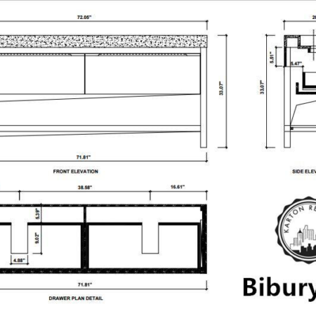 BIBURY 72” CHESTNUT OAK FREE STANDING MODERN BATHROOM VANITY