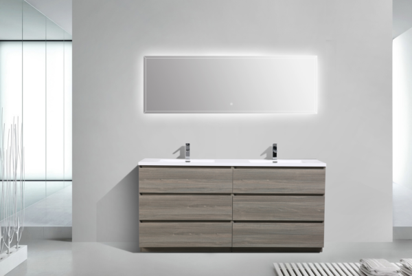 KEETCHEN AUSTIN 72″ DOUBLE SINK GREY OAK BATHROOM VANITY - Image 2