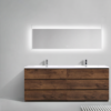 MOA 84″ DOUBLE SINK ROSEWOOD WHITE MODERN BATHROOM VANITY W/ 6 DRAWERS AND ACRYLIC SINK