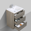 MOA 24″ Mayple Grey MODERN BATHROOM VANITY W/ 3 DRAWERS AND ACRYLIC SINK