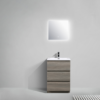 MOA 24″ Mayple Grey MODERN BATHROOM VANITY W/ 3 DRAWERS AND ACRYLIC SINK