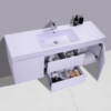 60" SINGLE SINK HIGH GLOSS WHITE WALL MOUNTED MODERN BATHROOM VANITY WITH REEINFORCED ACRYLIC SINK