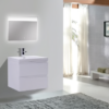 MOB 24" HIGH GLOSS WHITE WALL MOUNTED MODERN BATHROOM VANITY WITH REEINFORCED ACRYLIC SINK