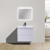 MOB 24" HIGH GLOSS WHITE WALL MOUNTED MODERN BATHROOM VANITY WITH REEINFORCED ACRYLIC SINK