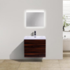 MOB 24" ROSE WALNUT WALL MOUNTED MODERN BATHROOM VANITY WITH REEINFORCED ACRYLIC SINK